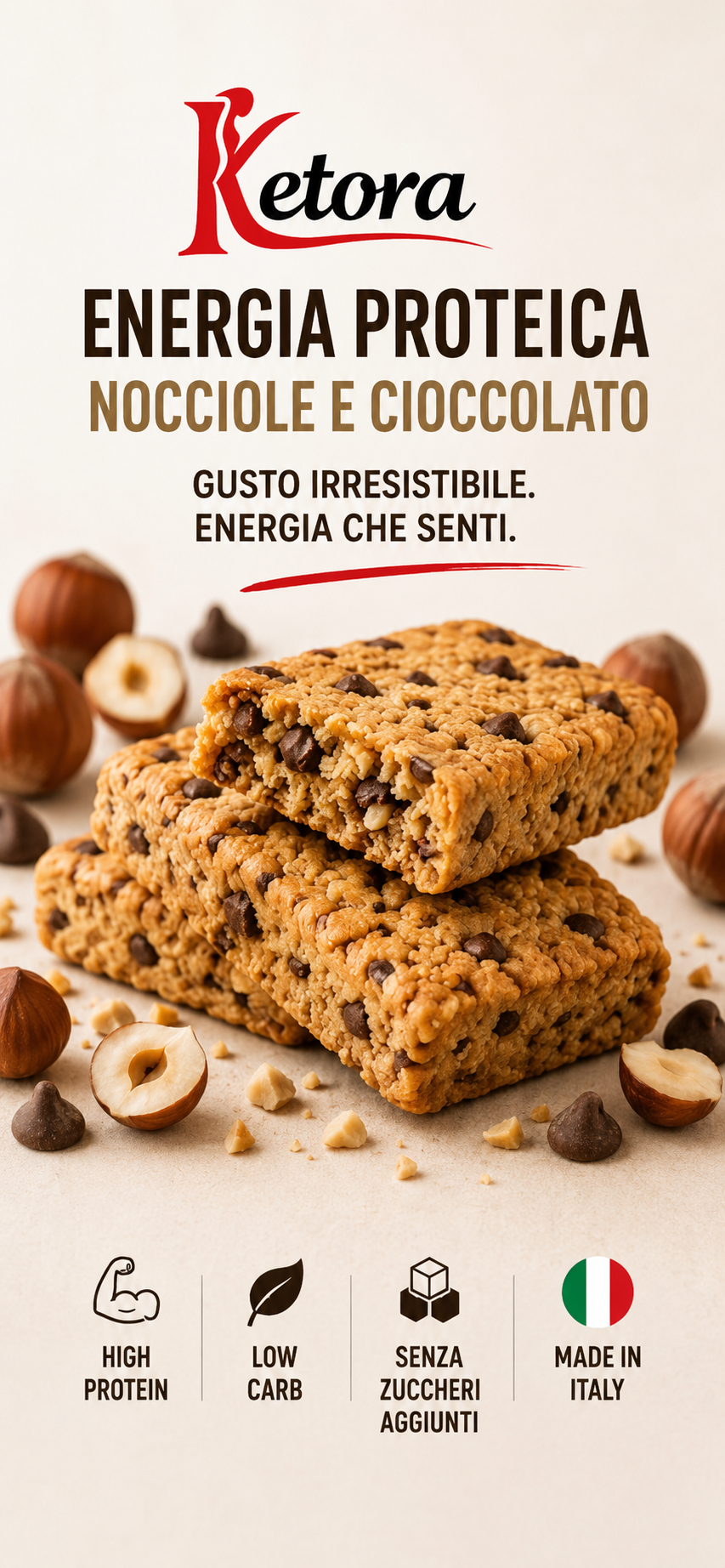 Biscotti alla Nocciola con Cioccolato Fondente 50g – Dettaglio | KETORA