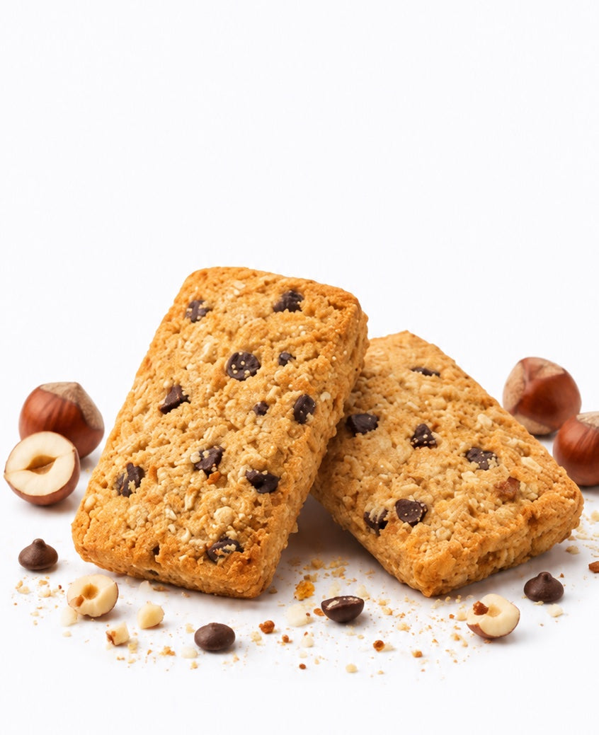 Biscotti alla Nocciola con Cioccolato Fondente 50g – Low Carb, high protein, Made in Italy