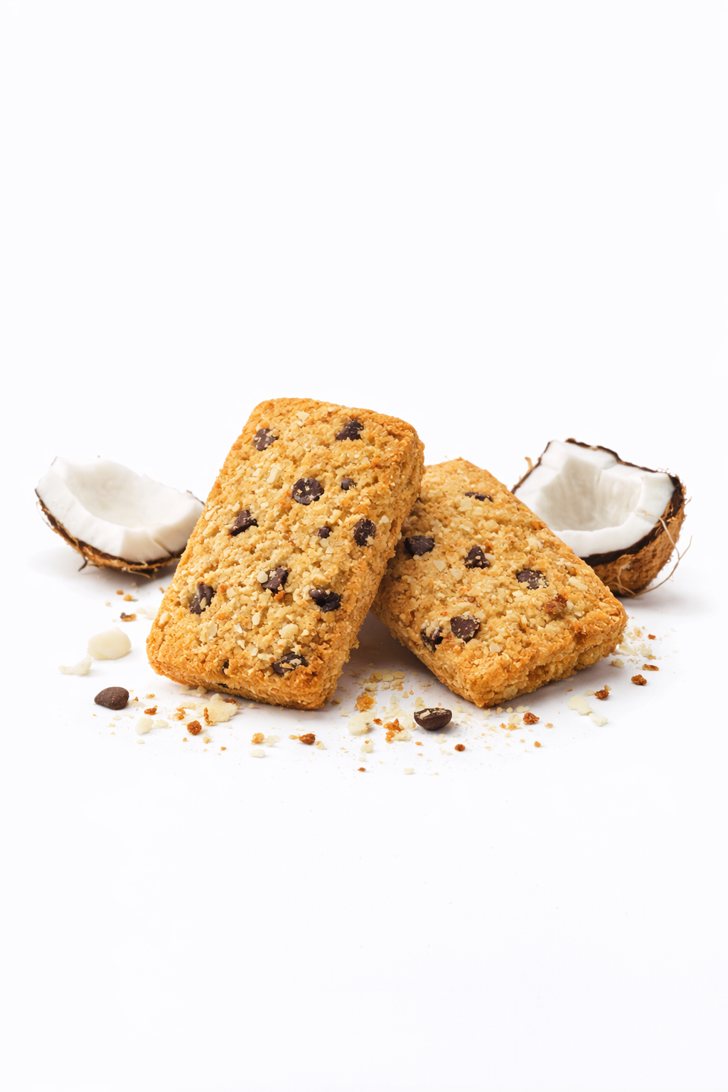 5 Confezioni Biscotti al Cocco e gocce di Cioccolato Fondente 50g