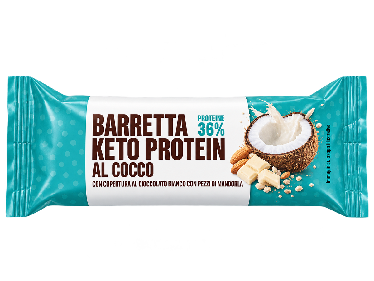 Barretta Keto-Protein al Cocco e Cioccolato Bianco 50g